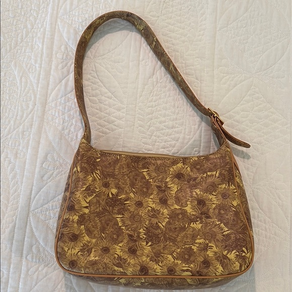 Floral Patterned Brown Shoulder Bag - Picture 2 of 13